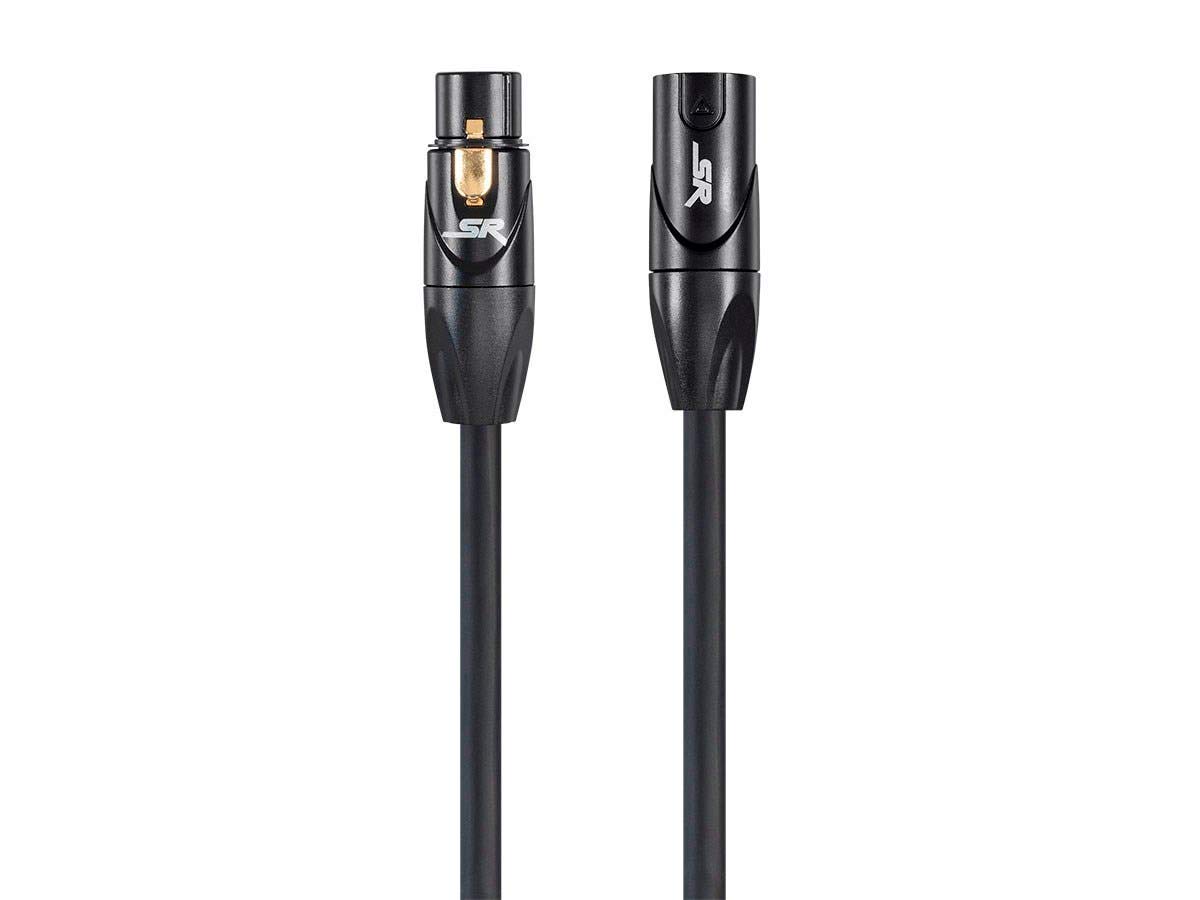 Monoprice XLR Male to XLR Female Cable – Microphone & Interconnect, Gold Plated, 16AWG, 35 Feet, Black – Stage Right Series