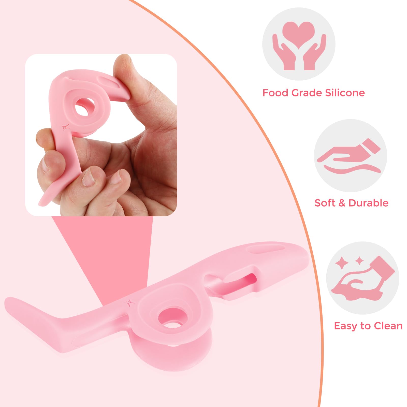 RANMING Violin Bow Holder for Practice– Silicone Hand Position Corrector Non-Slip Teaching Tool for Beginners Students Improve Bow Grip & Posture Violin Teaching Aid With 2 Bow Stopper Pink
