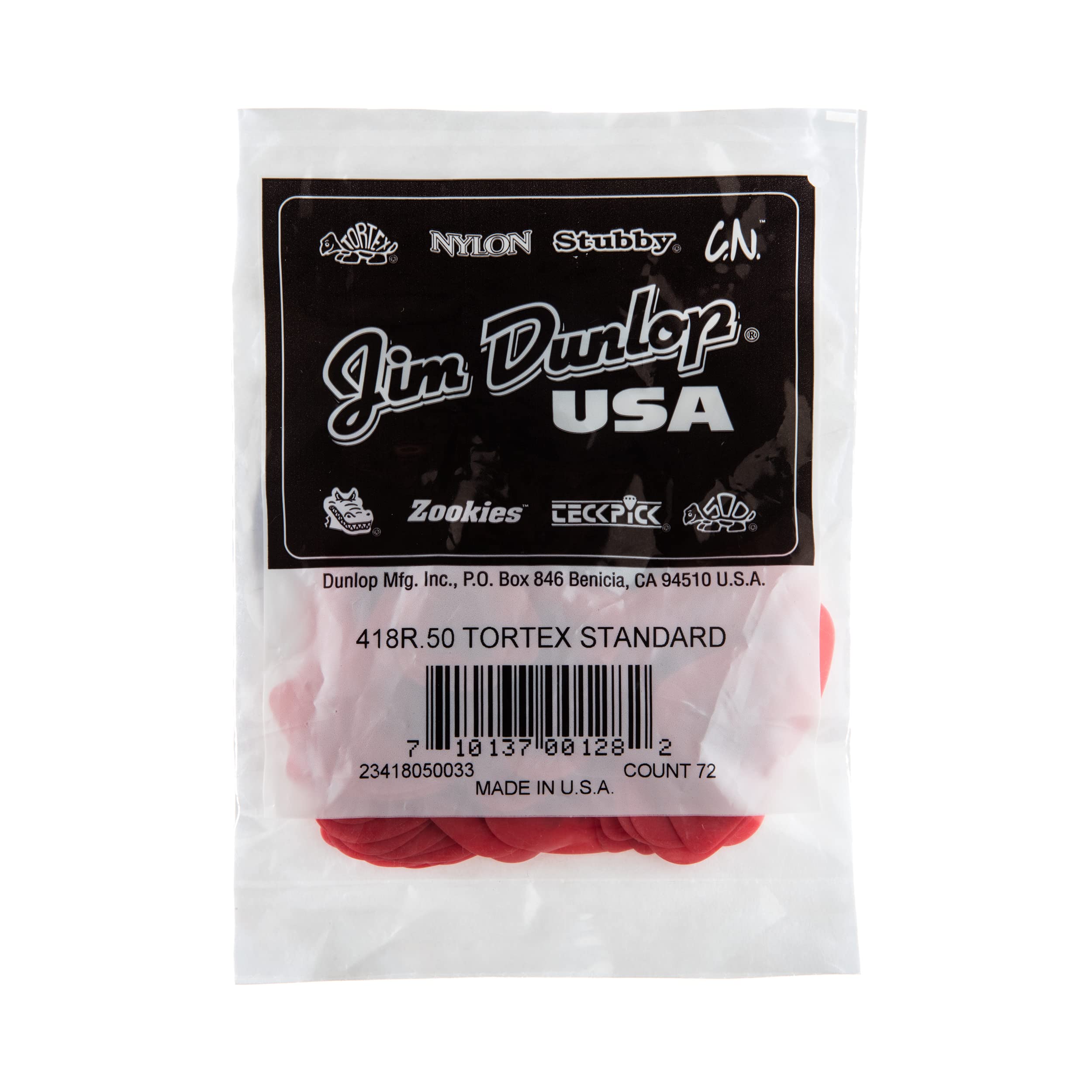 Jim Dunlop Tortex Standard Pick .50MM – 72 Pack