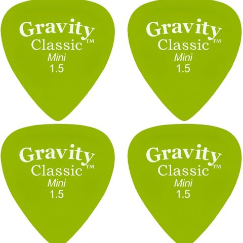 Gravity Picks Classic Guitar Pick – 1.5mm Fluorescent Green- Polished x 4 Pack