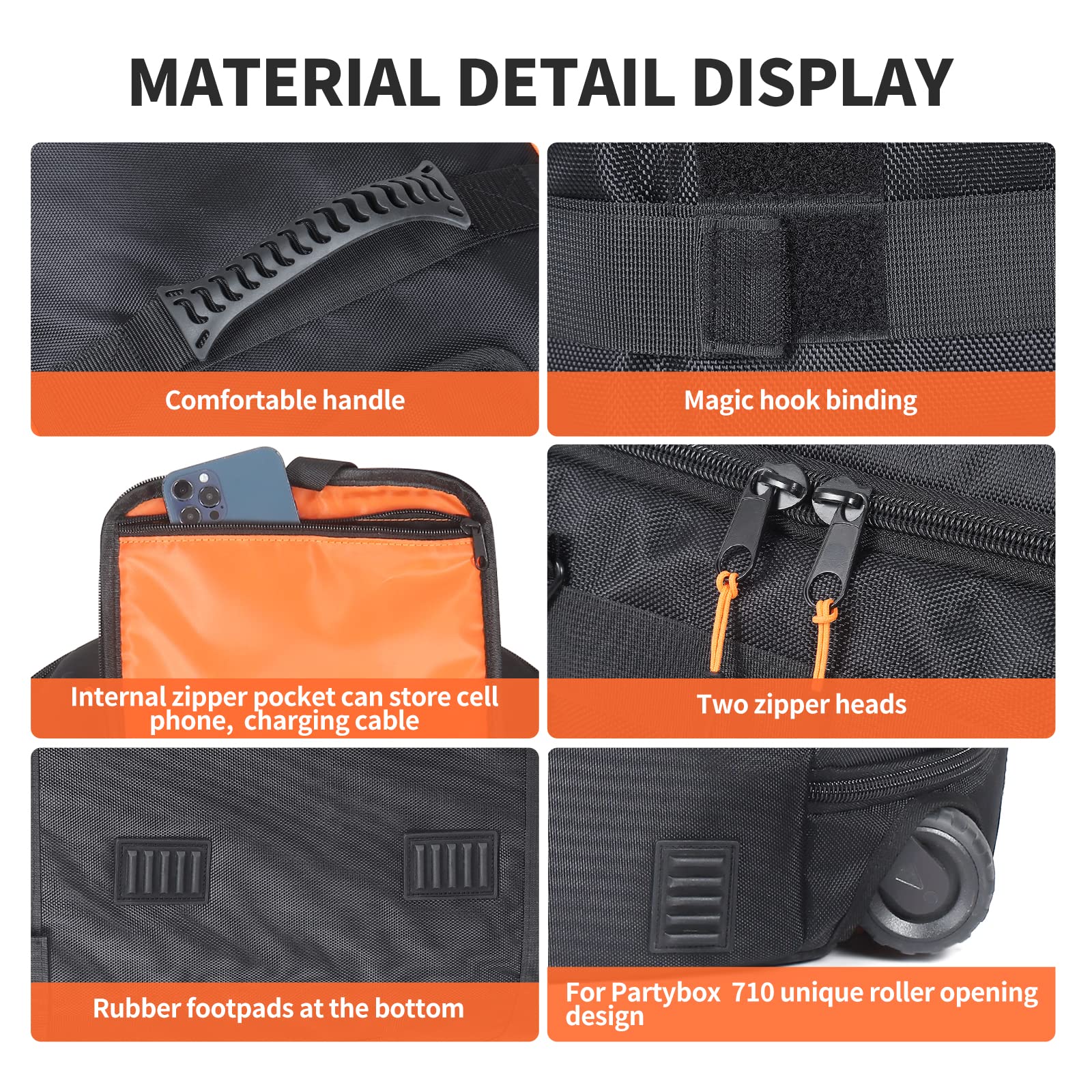 OUKNAK Speaker Bag Travel Case Replacement for JBL Party Box Series, Portable Carry Tote Bag Backpack for JBL Speaker (For partybox 710)