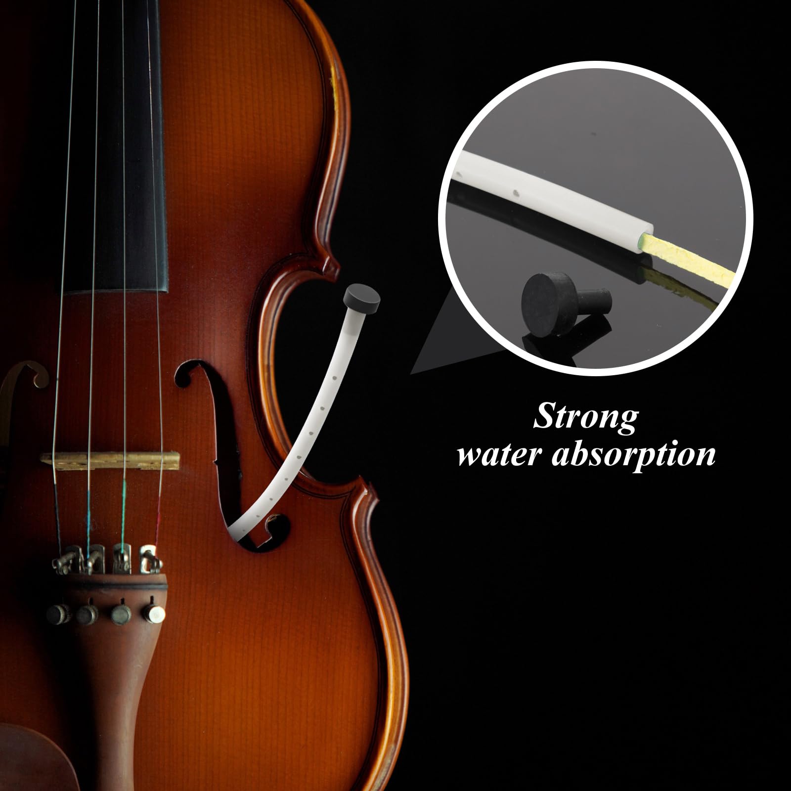 Kathfly 2 Pcs Violin Humidifier F Hole with Cloth,White, Green