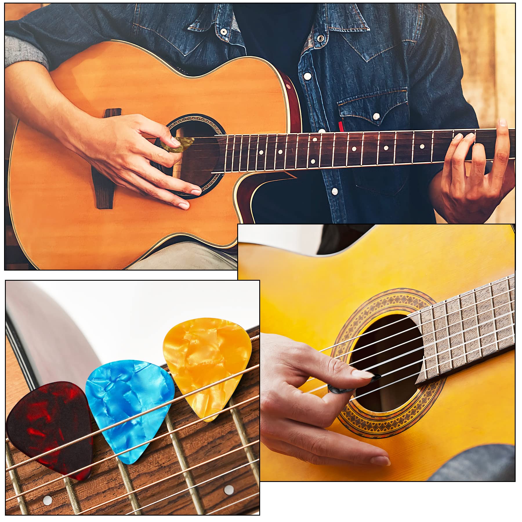 AUGSHY Guitar Picks Sampler Value Pack Includes Thin Medium & Heavy Gauges (90 Mixedcolor)