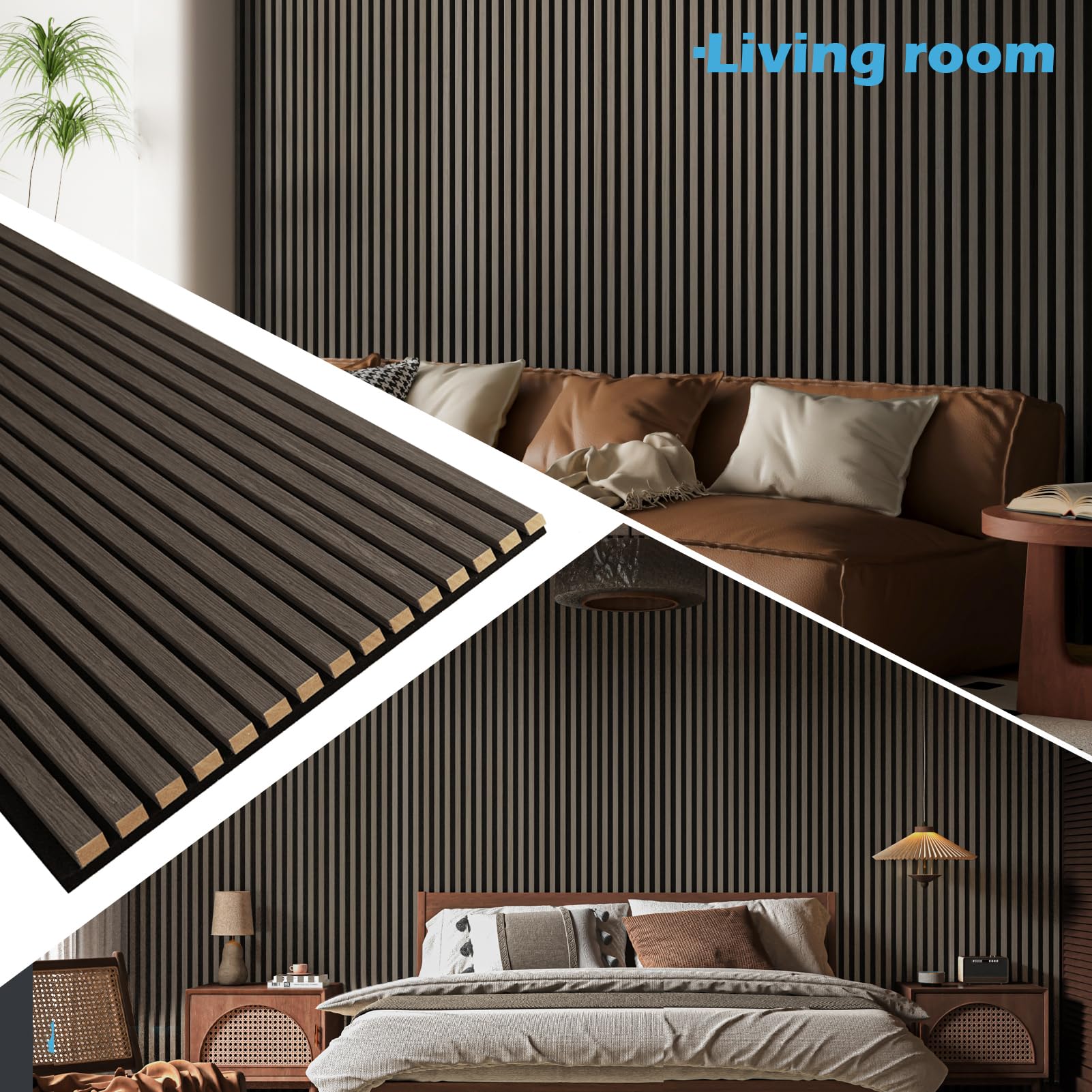 Art3d Acoustic Wood Slat Panels 94.5″x24″, 2-Pack, 31sq.ft, American Walnut