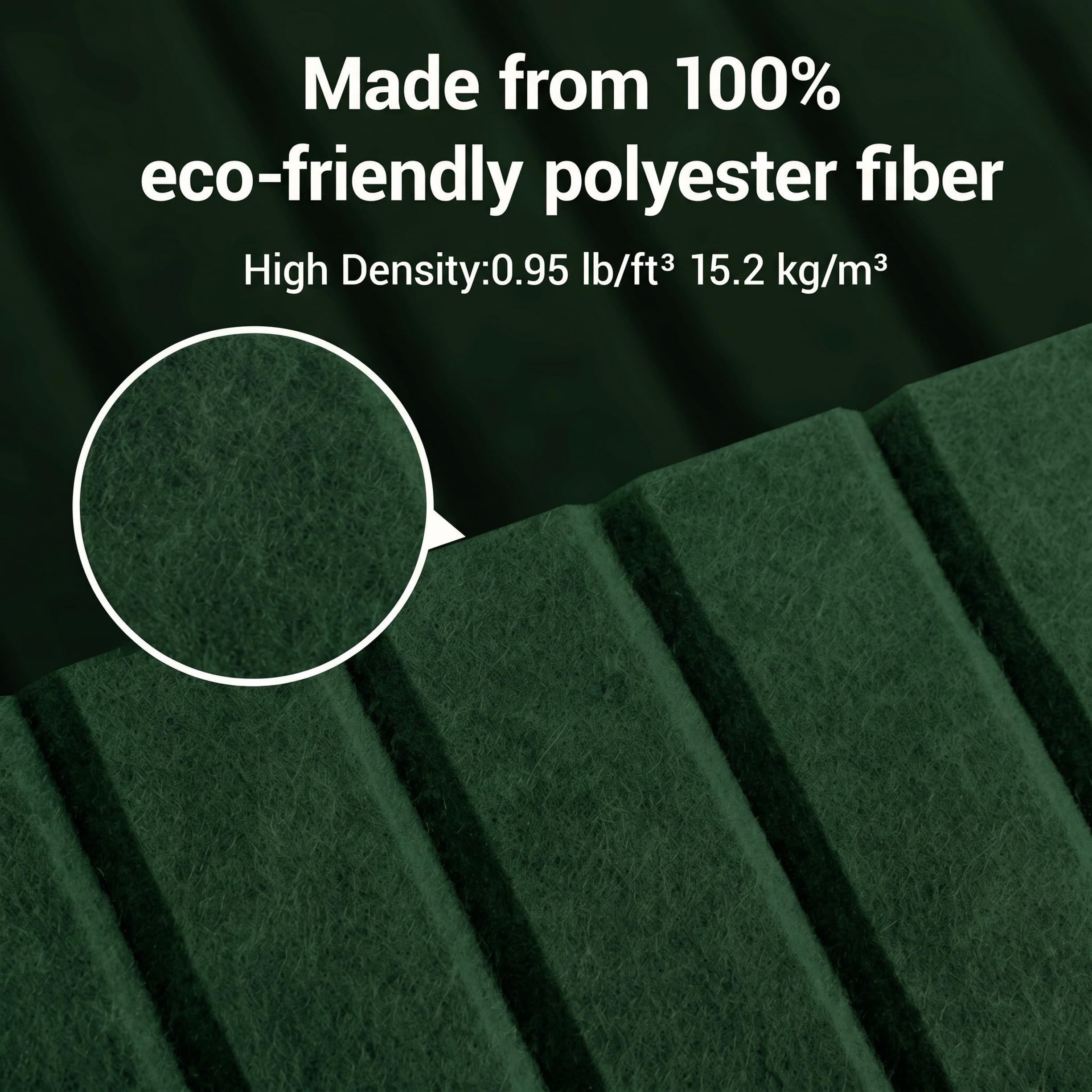 Waister Soundproof Wall Panels, 12‑Pack, 0.47 Inch Thick High Density-Green