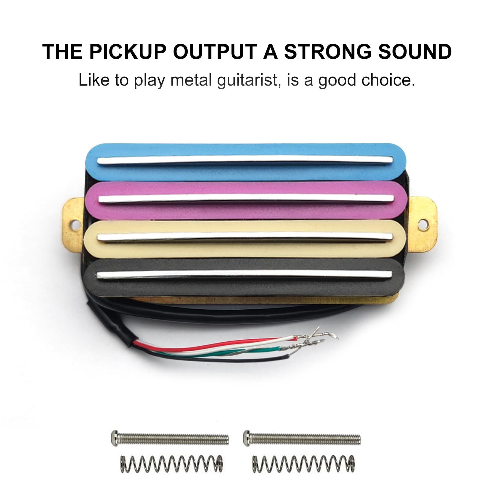 SAPHUE 2-Dual Blade Electric Guitar High Output Track Type Four Coil Humbucker Pickup Rainbow