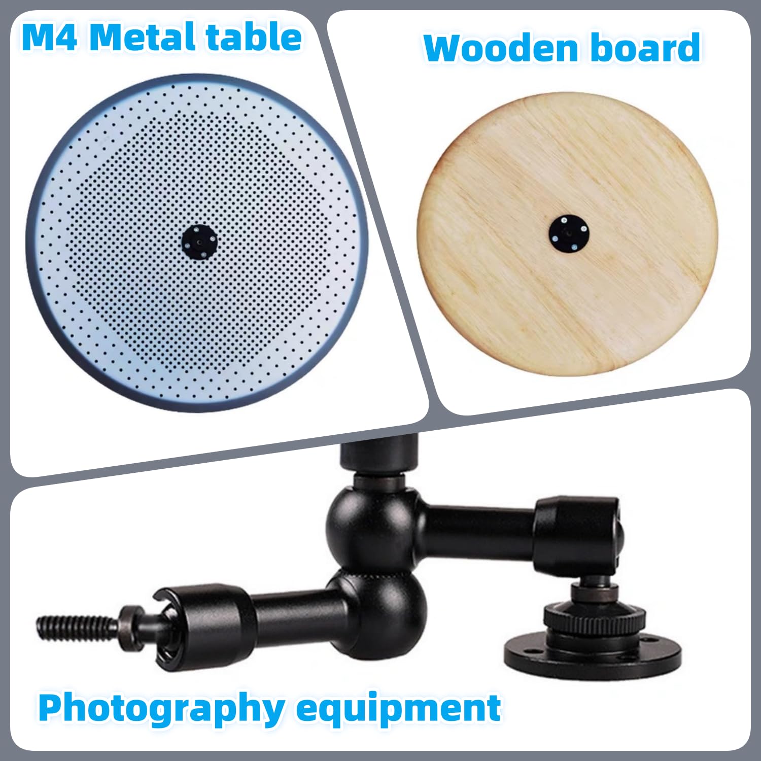 Homeet Desktop Microphone Flange Mount 1/4-20, 3/8-16, 5/8-27 Table Mounts