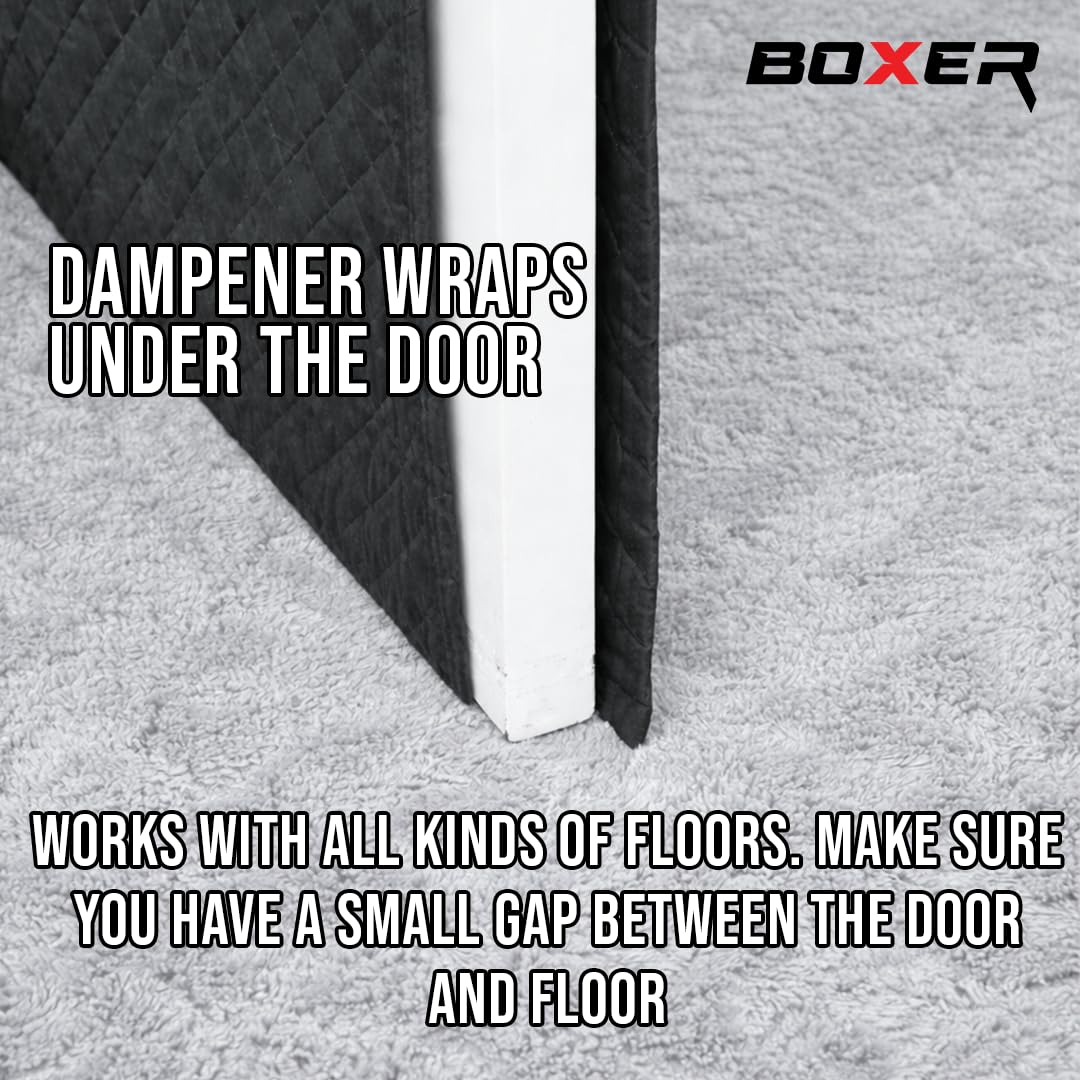 BoxerTools Door Sound Dampening Blanket Universal 80″ x 35″ – Easy Hanging – Diamond Stitching, Double Sided, Acoustic Treatment Blanket, Insulated, Sound Reducing