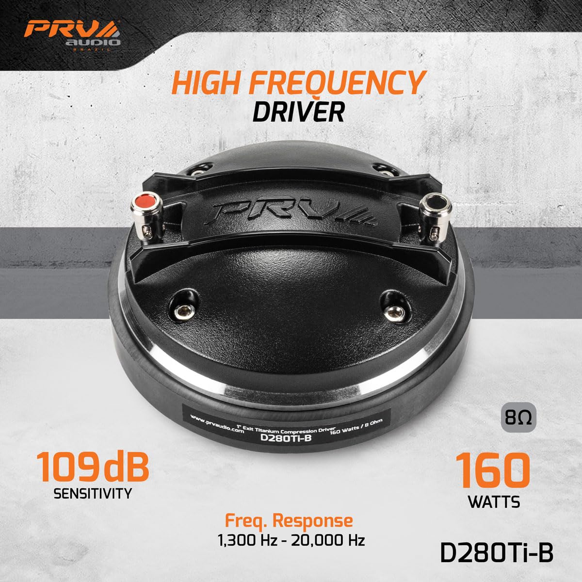 PRV AUDIO D280Ti-B 160 Watts 1″ Exit Bolt-On Horn 8 Ohm Pro Audio Compression Driver (Single)