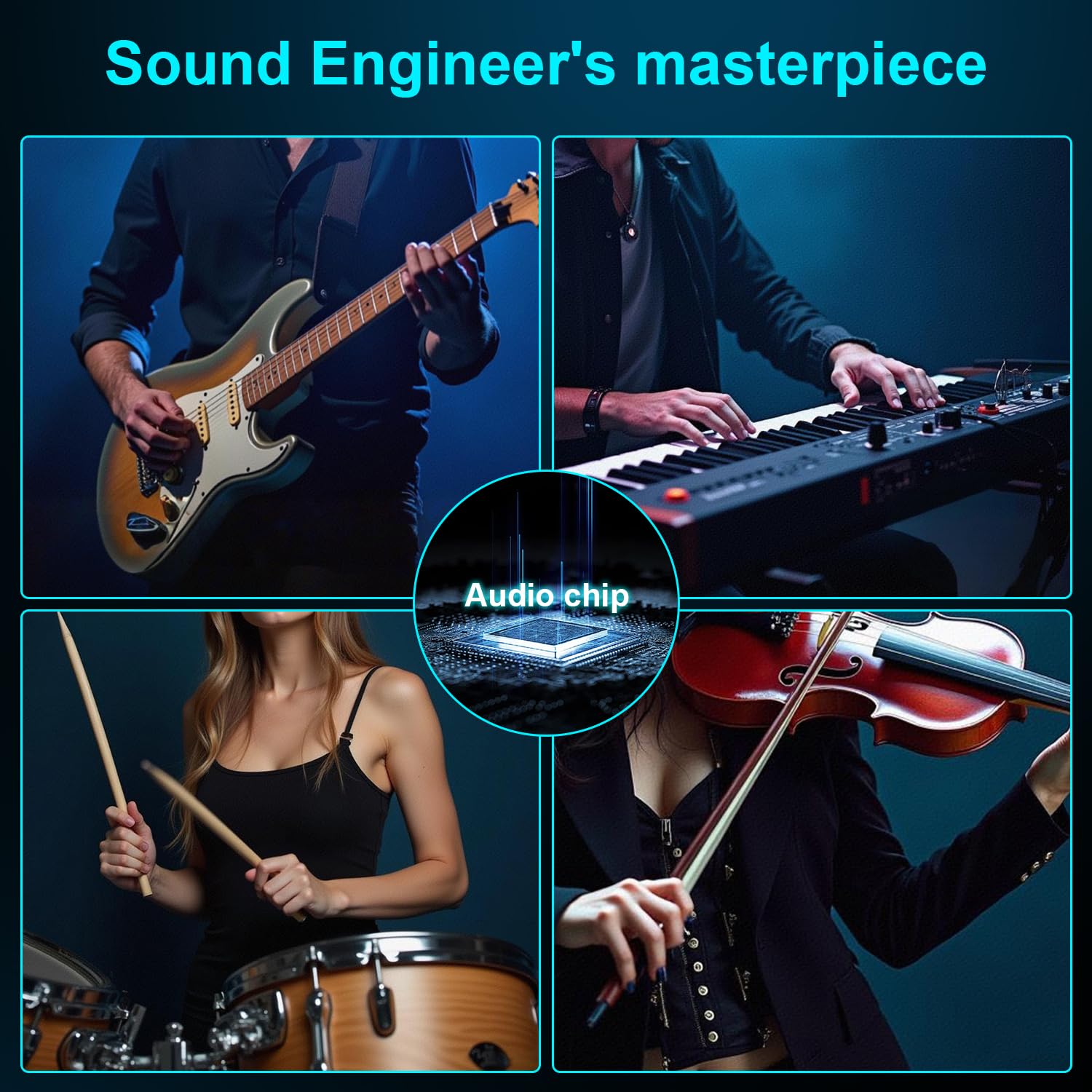 Sovvid Wireless Guitar System 2.4 GHz with Magnetic Charging Case Wireless Guitar Transmitter Receiver for Guitar Bass Electric Instruments