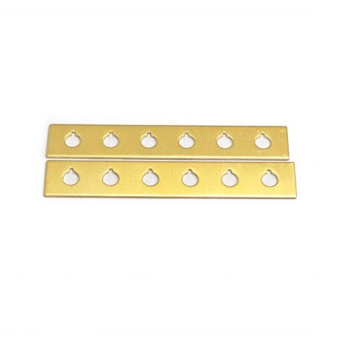MAXCHEER 2pcs Brass Shim for Hole of Acoustic Bridge Pin Repairing with 4.5mm Hole Gasket String Spacing 54/55.5mm Luthier Tool (Brass)