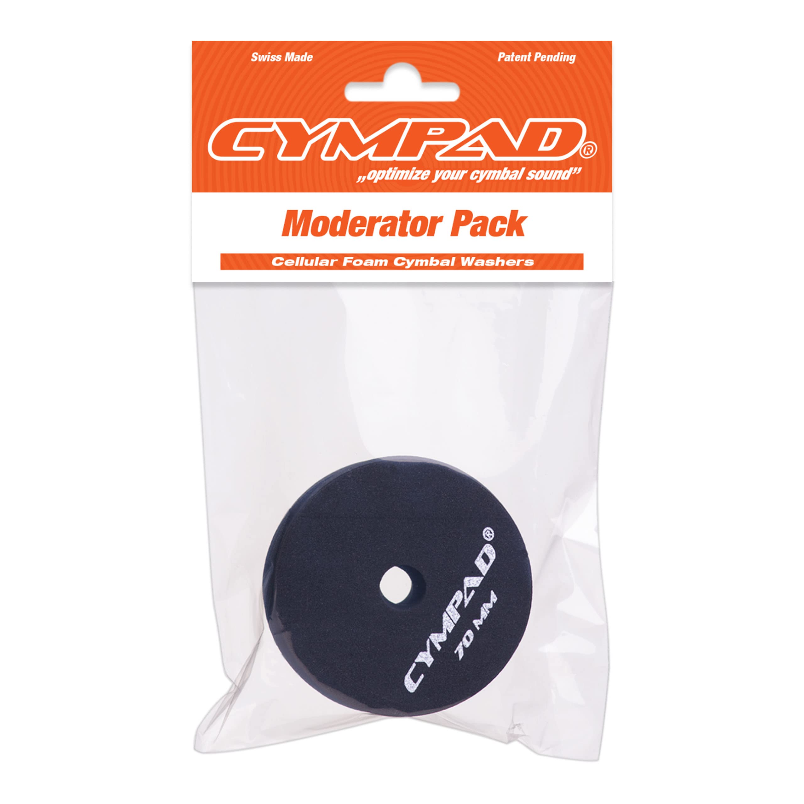 Cympad Moderator Cymbal Tuner Pads – 70mm Double Set – Reduces Overtones & Sustain – Foam Cymbal Washers for Studio, Practice & Live Sound Control