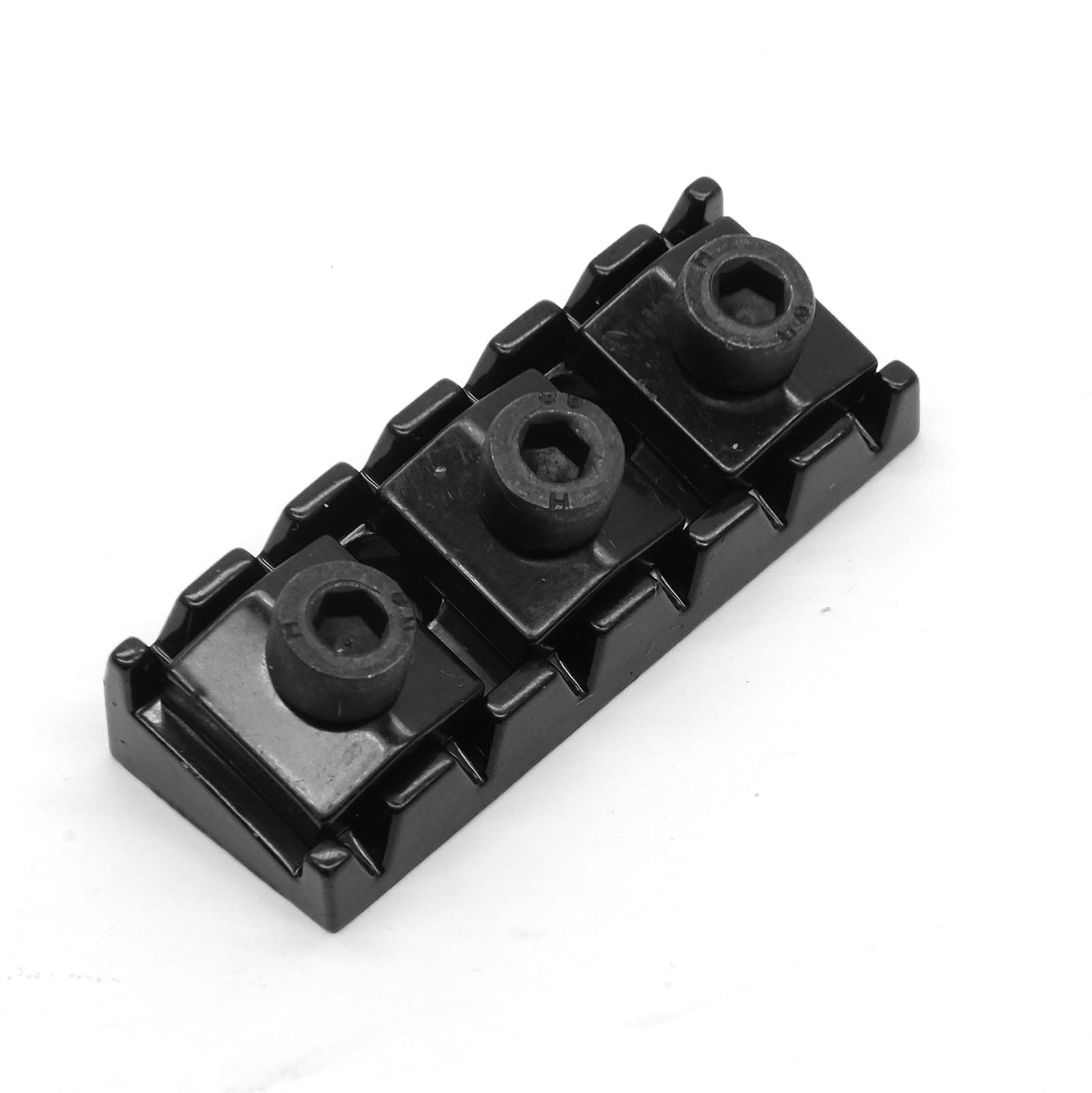 harpfeas 43mm Guitar Metal Locking Nut String Lock for Floyd Rose Style Electric Guitar Tremolo Double Lock System (Black)