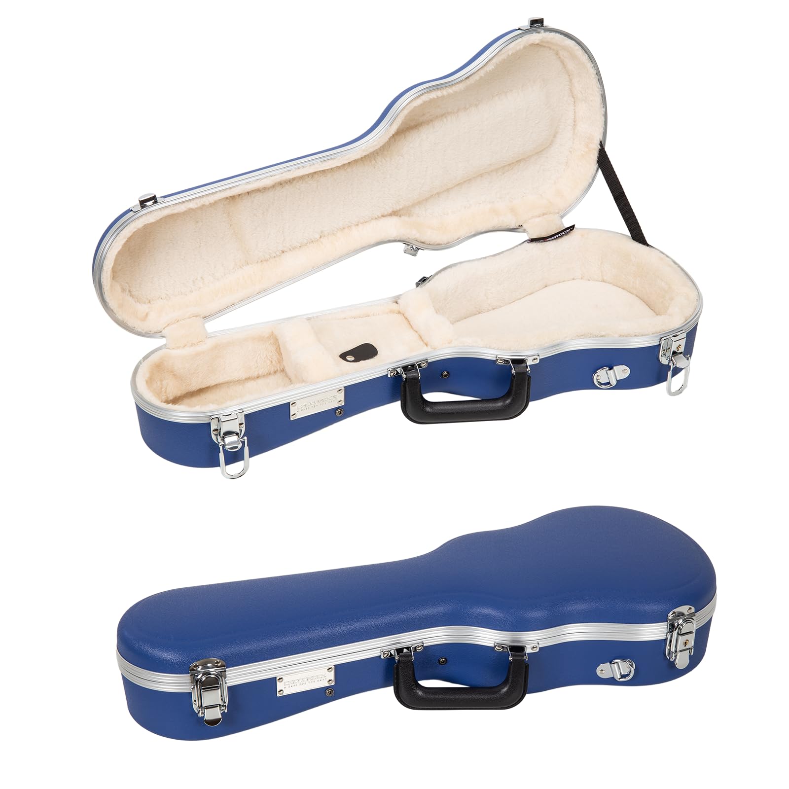 Crossrock Soprano Ukulele Case, Fit for 21 inches | Molded Hardshell with Scratch-Resistant Matte Finish, Security Lock, Accessory Compartment & Shoulder Straps — Vibrant Blue (CRA880SUVB)