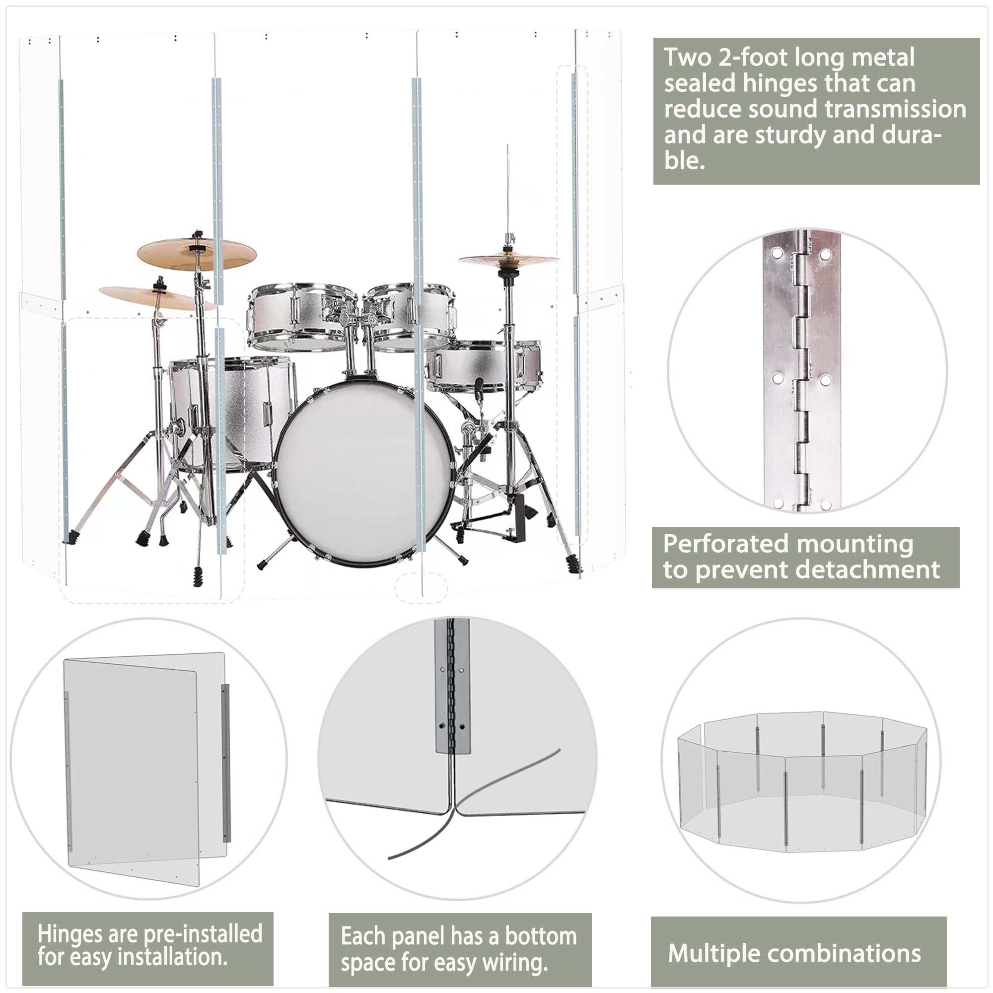Portable Drum Shield Panels | 5-Panels 2ft x 5ft