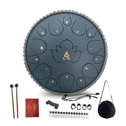 ModouString 13 Inches 15 Notes Steel Tongue Drum,Rain Chime Hand pan with Mallets & Carry Bag Musical Instrument Garden Rain Drum for Adults,Friends
