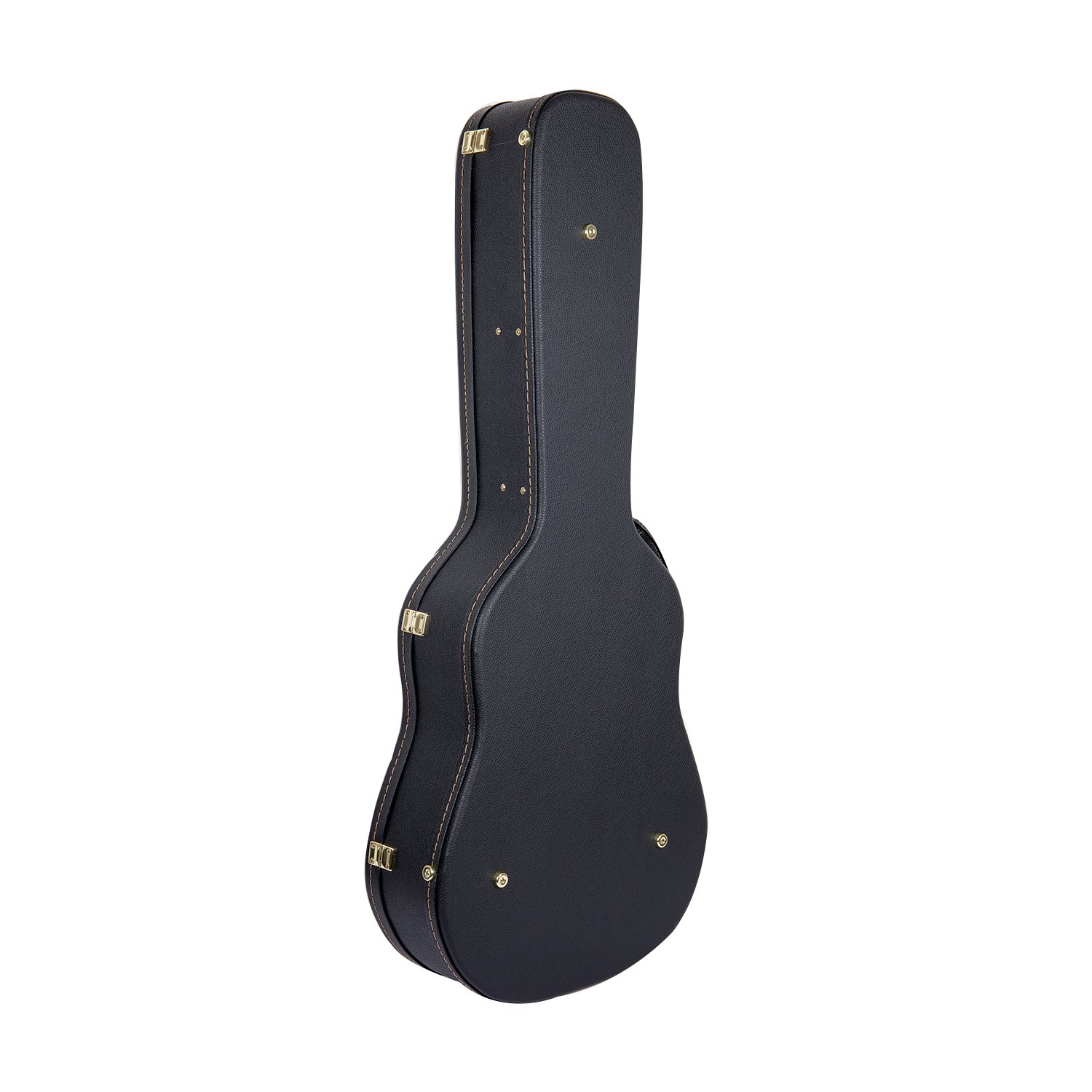 Crossrock Wooden Dreadnought Acoustic Guitar Case | Arched Top, Padded Interior, Lock & Storage – Fits Martin D-28, Taylor 210, Yamaha FG-Black(CRW600DBK)