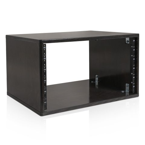 Sound Town DIY 6U Desktop Studio Rack for Home Studio and Recording Room, Baltic Birch Plywood, Black Espresso (SDRK-Y6D)