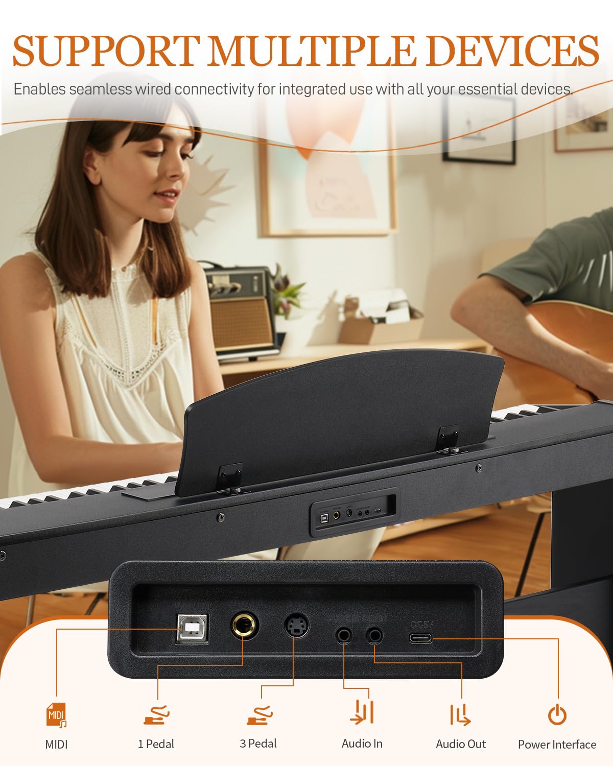Ktaxon 88 Key Piano Keyboard Digital Piano, Upright Piano with Bench