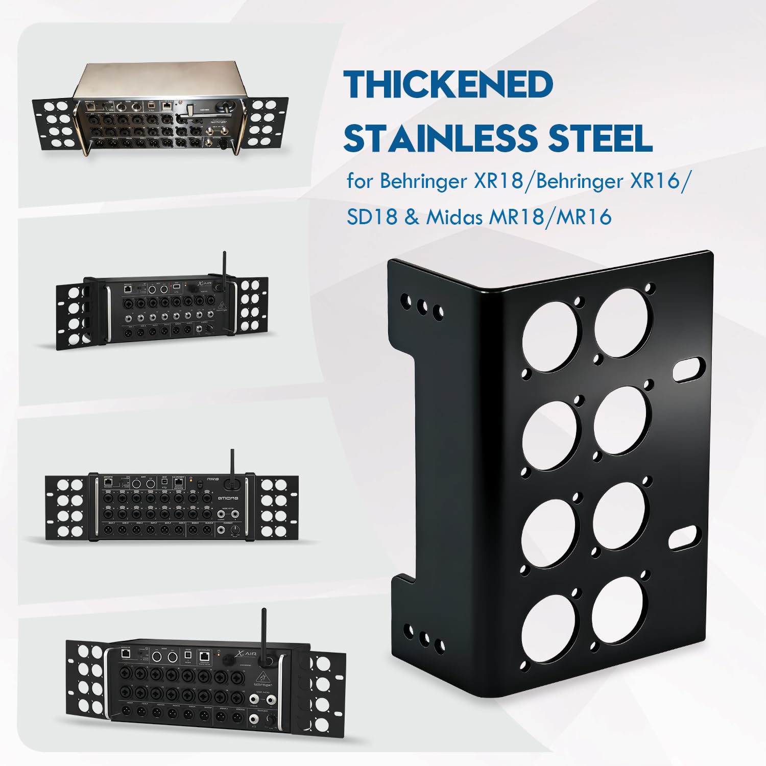 Stainless Steel Rack Mount Ears for Behringer XR18/XR16& Midas MR18/MR16