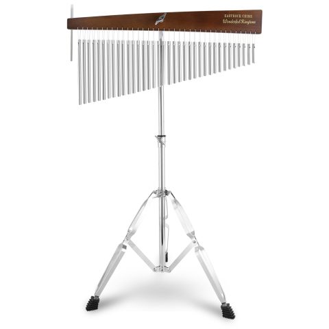 EASTROCK 36 Note Chimes Slant Style Bar Height-Adjustable Stand Silver