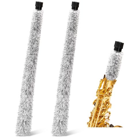 ZEAYEA 2 Pcs Alto Sax Pad Saver Brush Cleaner, Alto Saxophone Cleaning Brush, Alto Saxophone Cleaning Swab Maintain Care Tool, Saxophone Accessories Instrument Gifts, 20.9 Inches Long