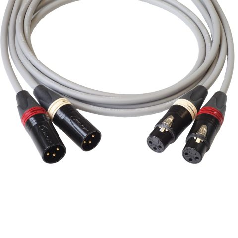 BJC Star Quad XLR Cables, Canare L-4E6S with Neutrik BXX-Series XLRs (Stereo Pair, Grey, 3 Foot)