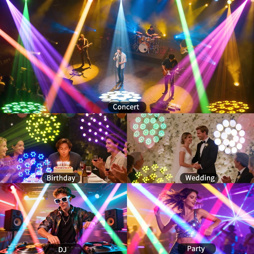 MINGJIE 160W Moving Head Beam Light, DMX DJ Stage Light
