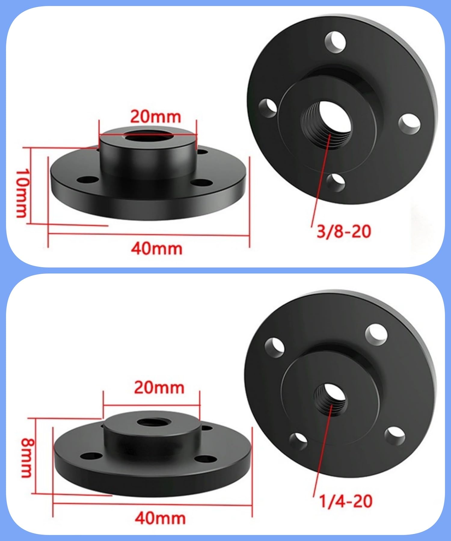 Homeet Desktop Microphone Flange Mount 1/4-20, 3/8-16, 5/8-27 Table Mounts