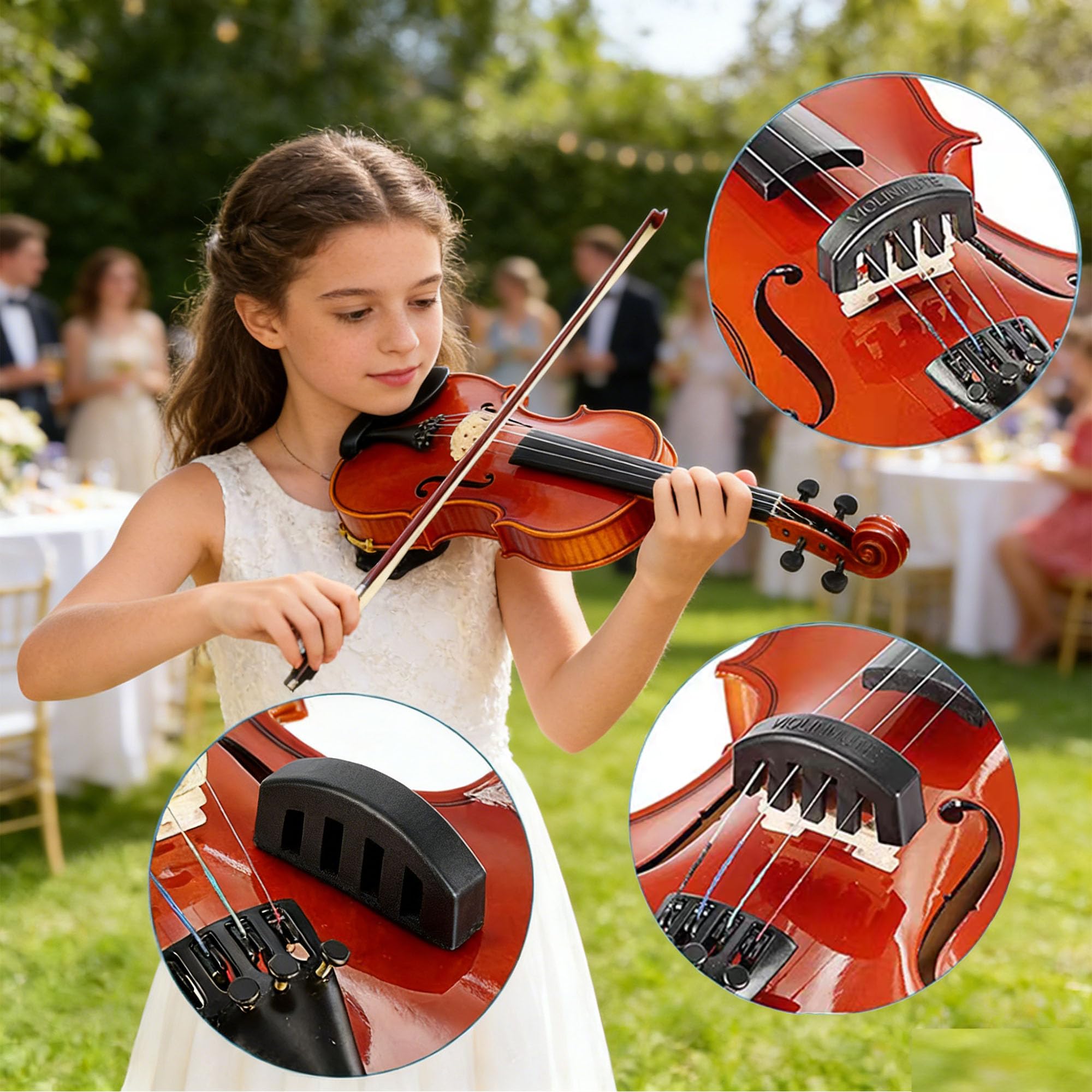 Black Rubber Violin Mute,Practice Silencer with Noise Reduction