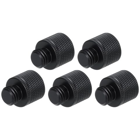 MECCANIXITY 5Pcs Mic Stand Adapter 1/4 Female to M10 Male Thread Screw Adapter Aluminum Alloy for Microphone Tripod Stand Mount, Black