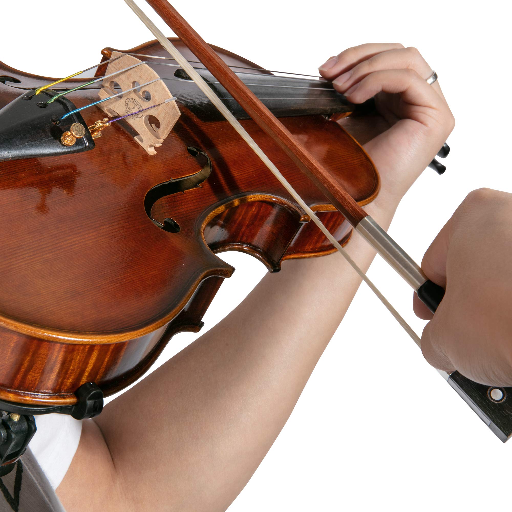 MI&VI AB-510 Brazilwood Viola Bow for 14″-17″ Violas (Full Size) with Ebony Frog | Octagonal Silver Mount | Well Balanced | Light Weight | Mongolian Horse Hair – MIVI Music