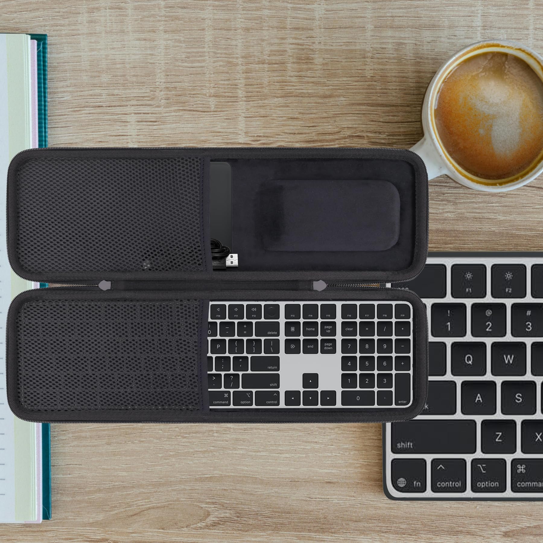 co2CREA Hard Case for Apple Magic Keyboard and Numeric Keypad + Mouse,Black