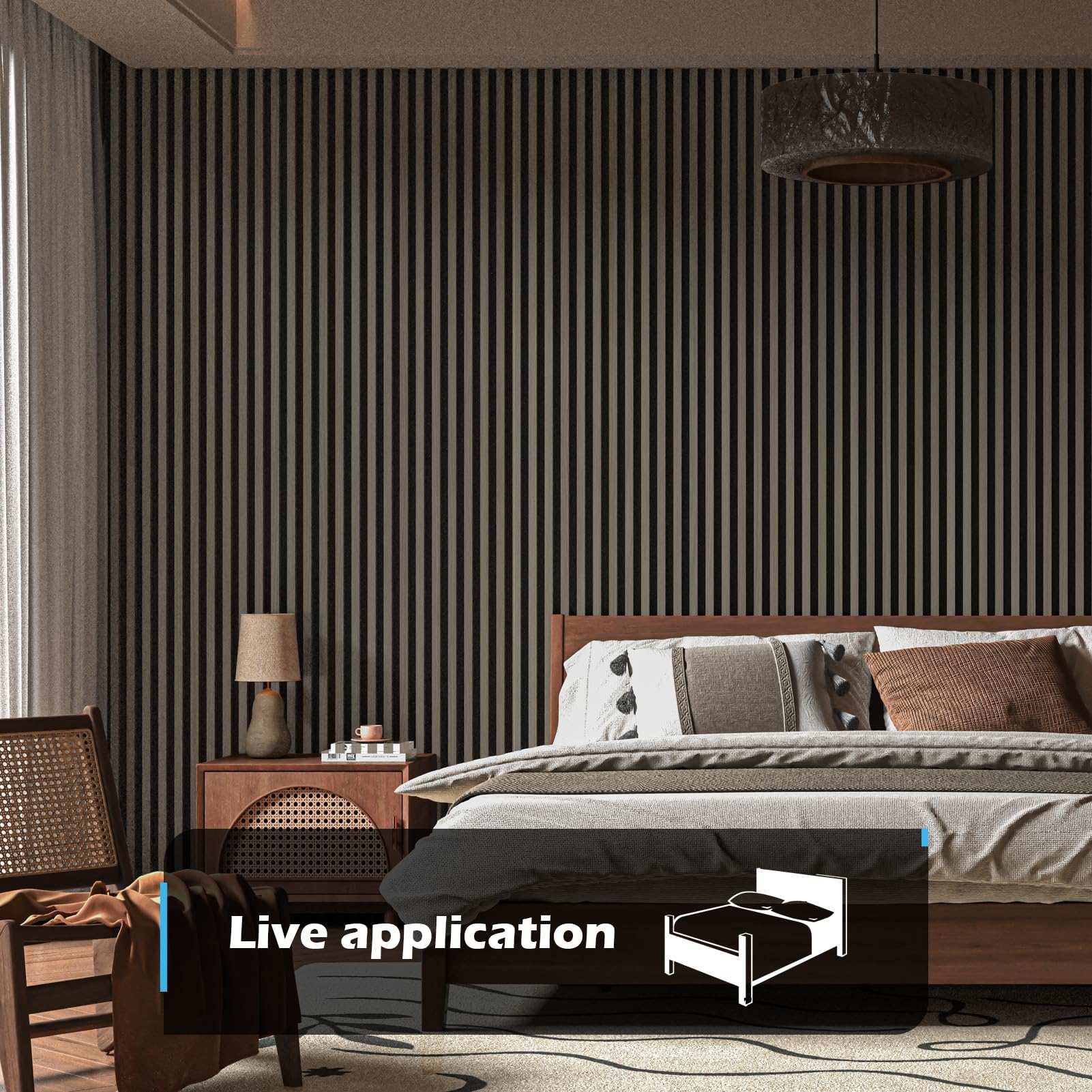 Art3d Acoustic Wood Slat Panels 94.5″x24″, 2-Pack, 31sq.ft, American Walnut