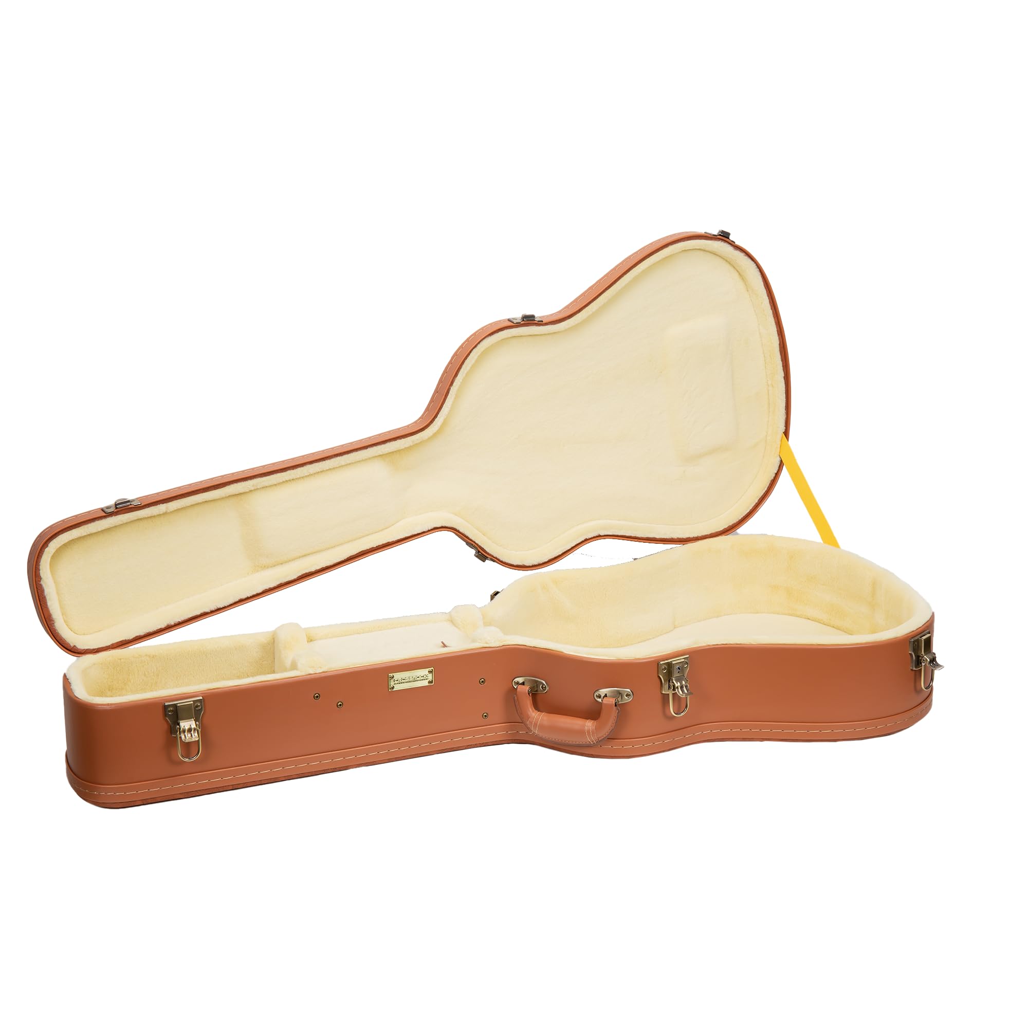 Crossrock Relief Series Dreadnought Guitar Case for Gibson J-45 / Martin D-Style | Carved Red Wood Finish, Ivory Plush Interior, Lock – Premium Wooden Hardshell