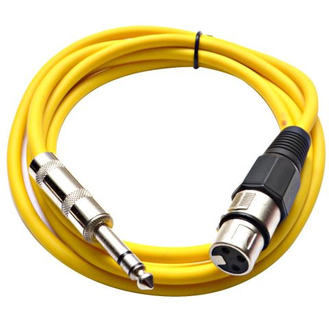 Seismic Audio – SATRXL-F6 – Yellow 6′ XLR Female to 1/4″ TRS Patch Cable
