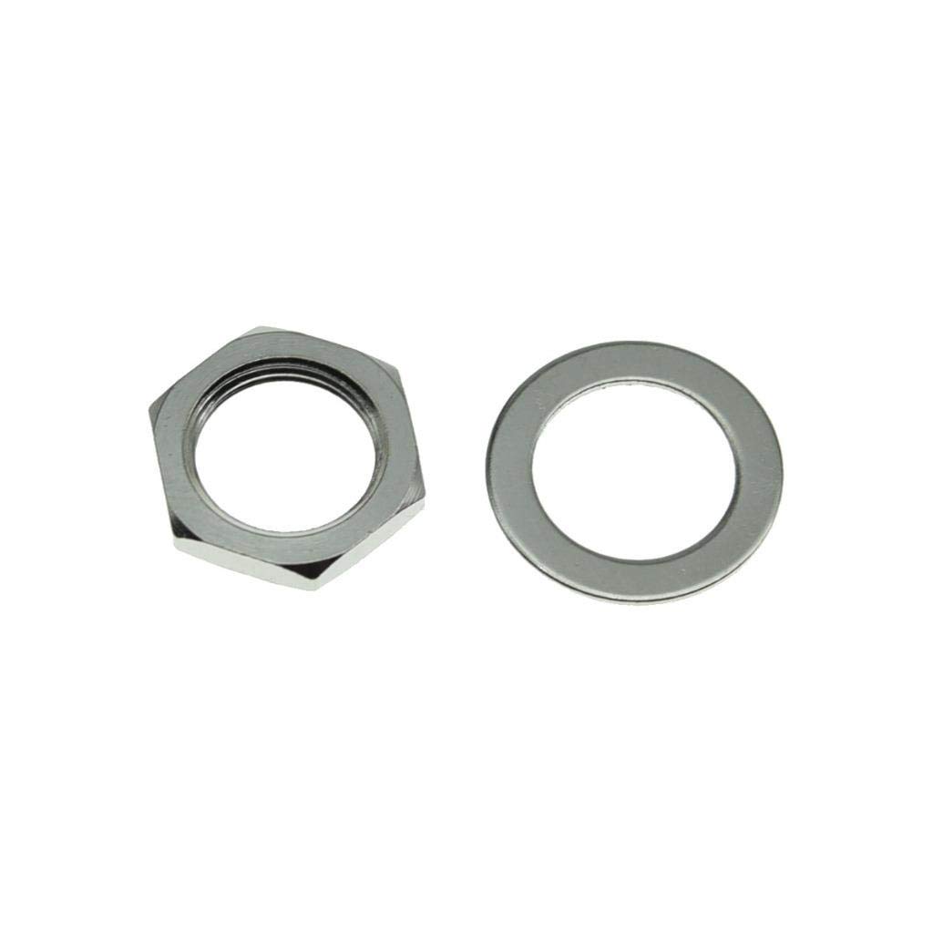 KAISH 20pcs Metric Guitar Input Output Jack Socket Nut and Washer Guitar Jack Nuts for Import Guitars Nickel