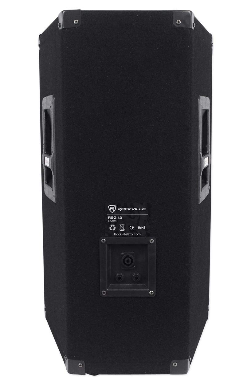 Rockville RSG12 12″ 3-Way 8-Ohm Passive DJ Pro Audio PA Speaker, 2-Pack