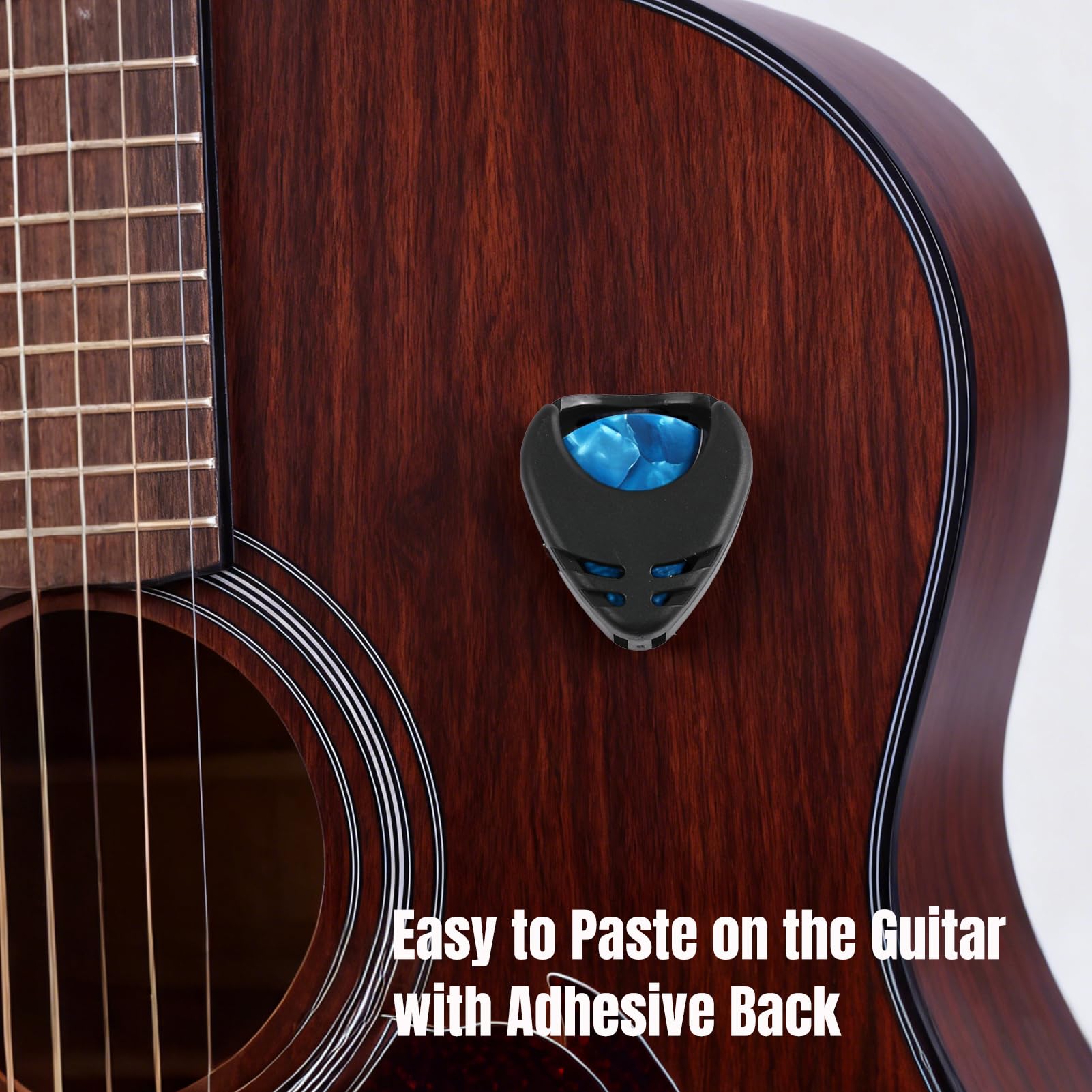 Pick Holder, Stick-on Guitar Pick Holder, Easy to Paste on the Guitar with Adhesive Back, Guitar Accessories, Convenient Picks Placement for Acoustic Guitar Bass Ukulele (7 Pack)