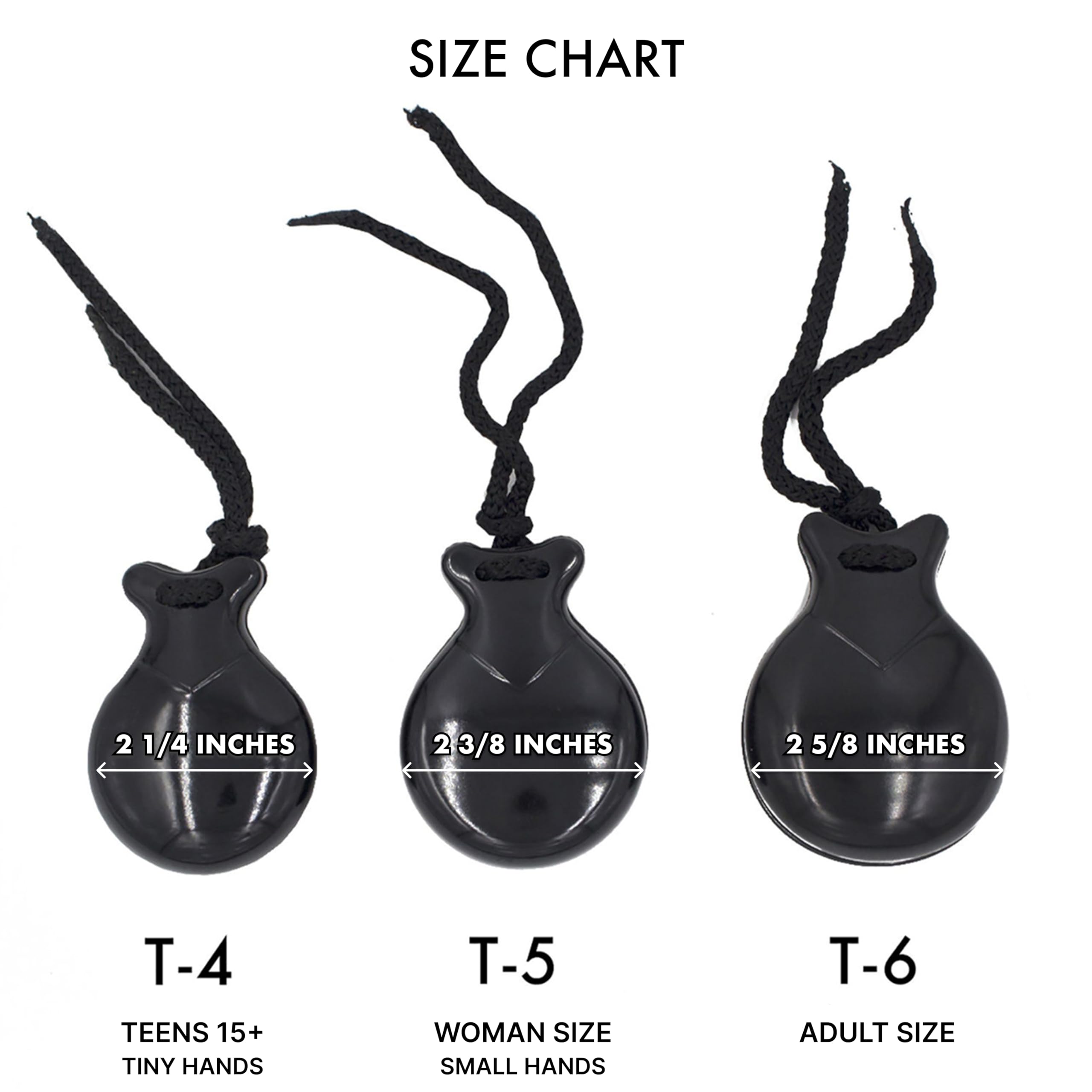 Jale Pollopas Flamenco Castanets, Black Plastic Spanish Castanets for Youth and Small Hands, Beginner Castañuelas by Ole Ole Flamenco