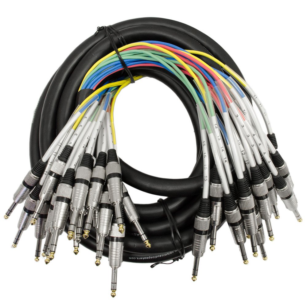 Seismic Audio SASRT-16×25-16 Channel 1/4″ TRS Snake Cable – 25′ Long – Serviceable ends – Pro Audio Effects Snake for Live Recording, Studios, & Gigs – Patch, Amp, Mixer, Audio Interface
