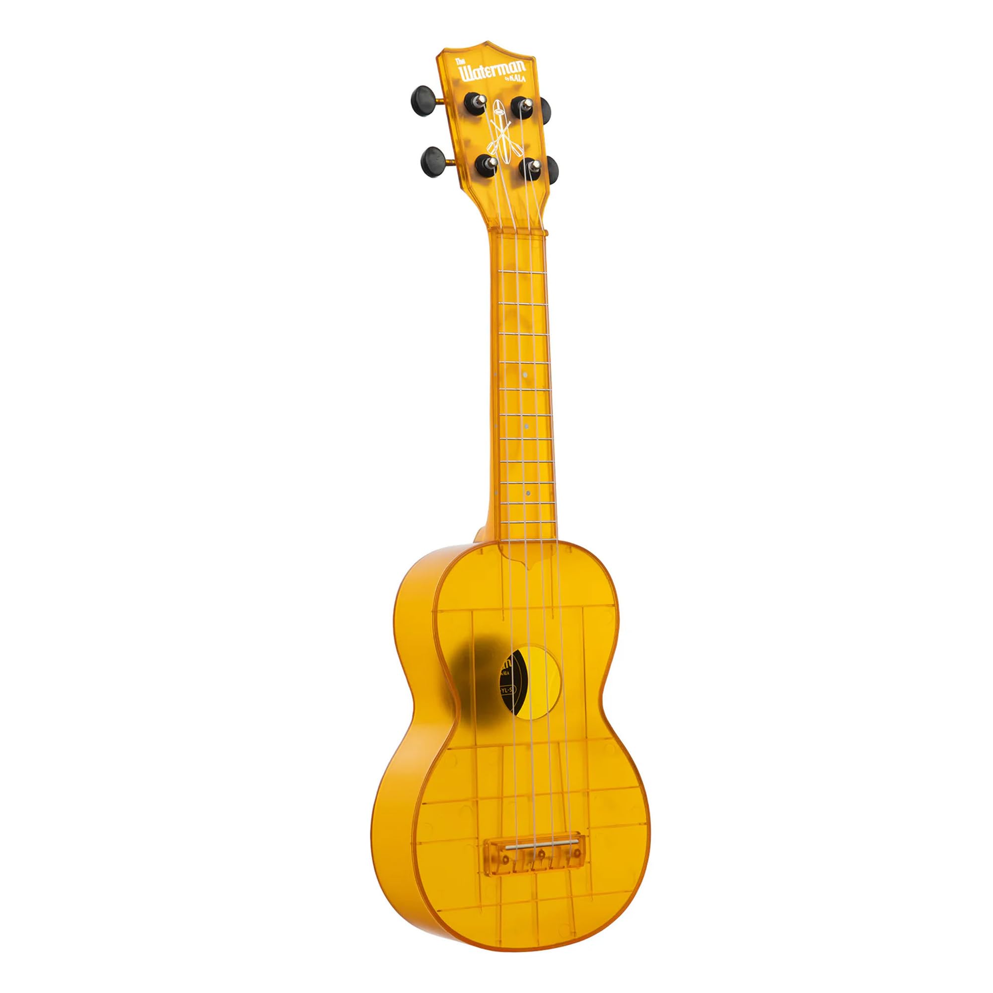 Kala Ukulele Amber Yellow 4 String Soprano Ukulele from the Waterman Sea Glass Collection, Classroom Instruments