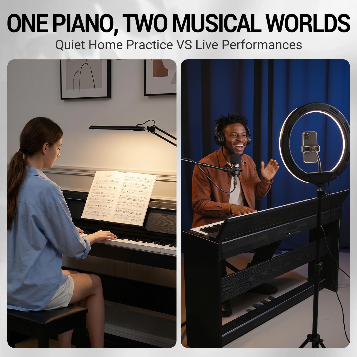 MOSEN 88 Key Fully Weighted Digital Piano Graded Hammer Action Keyboard