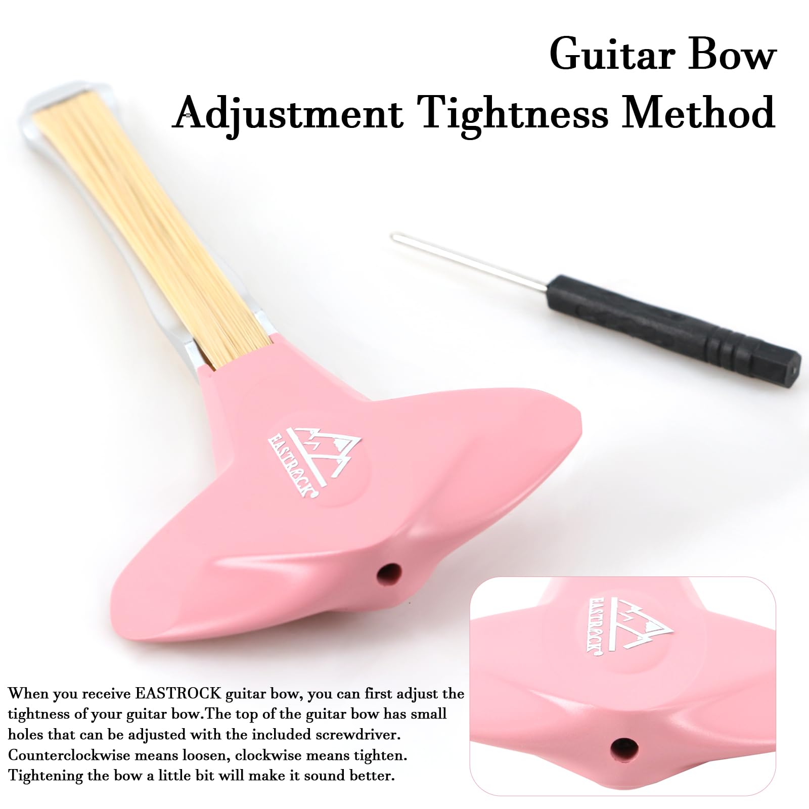EASTROCK Guitar Bow, 2-in-1 Real Horsehair for Acoustic & Folk Guitar