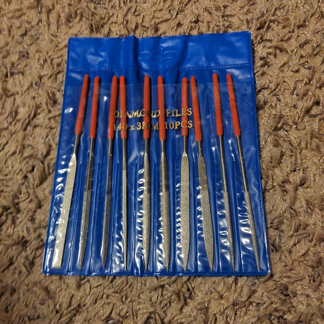 Cheerock 10Pcs Fret Nut File Set with Blue PVC Bag for Guitar Violin Bass
