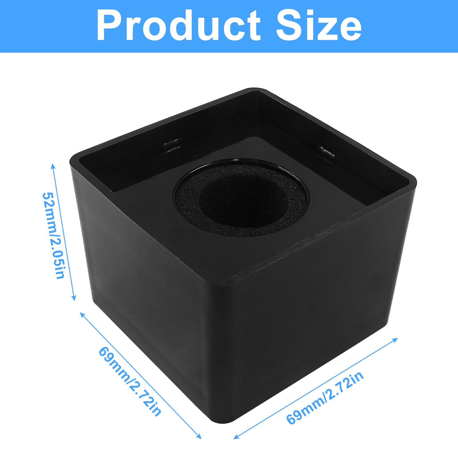 Waziaqoc Microphone Flag Station, Square Cube ABS, Black