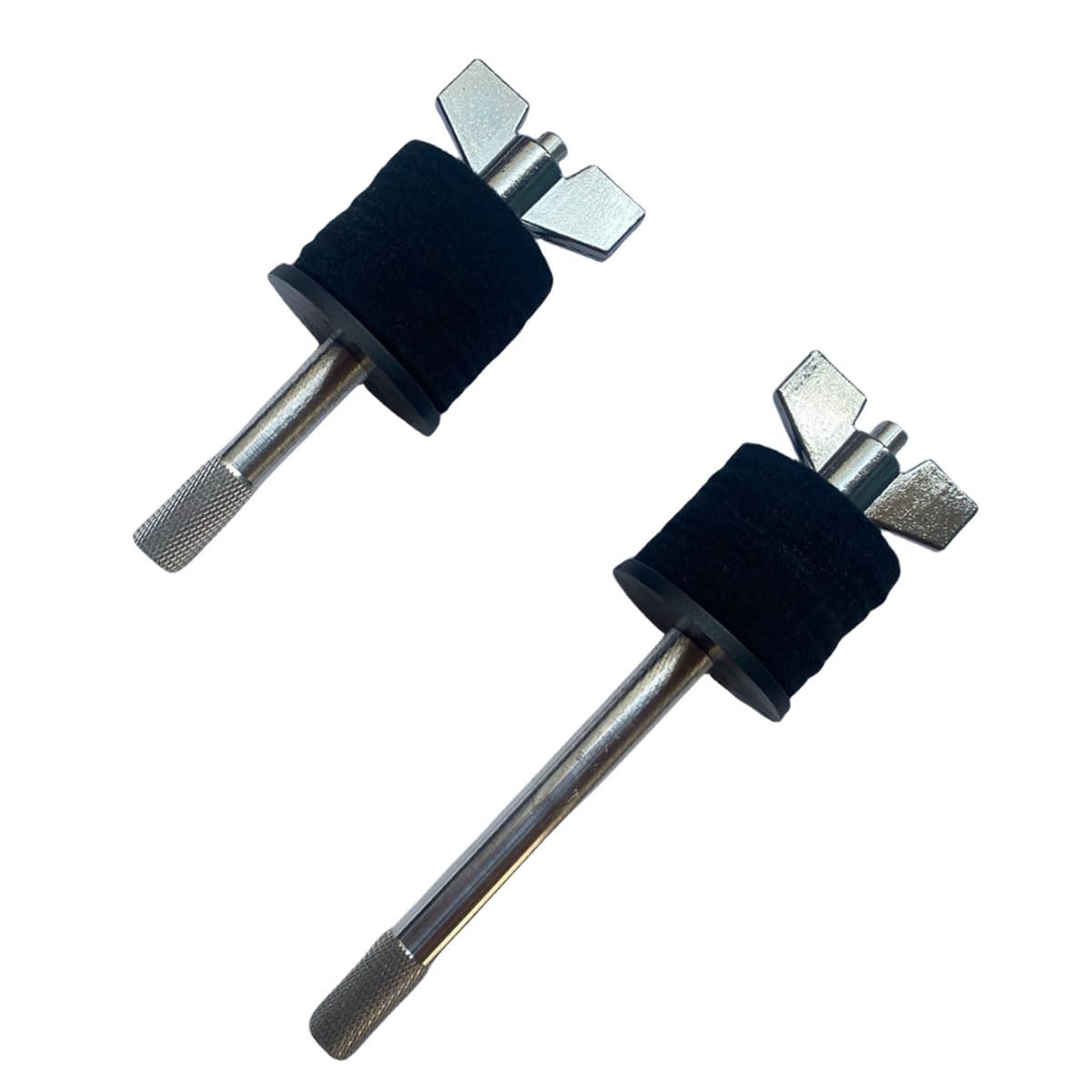 TUOREN 1 Pair Cymbal Stacker, 4 inch and 5.7 inch Cymbal Stacker Mount 8mm Thread Cymbal Stacker Attachment Percussion Instrument Accessories Wing Nut Black