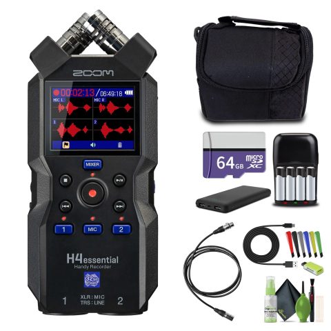 Zoom H4essential 4-Track Audio Recorder with Accessibility Option Bundle