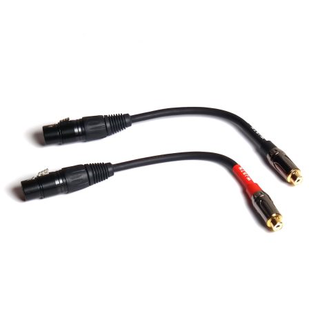WJSTN XLR to RCA Cable Female to Female Adapter 3 Pin XLR to RCA Plug HiFi Audio Cable 2Pack/6 inches