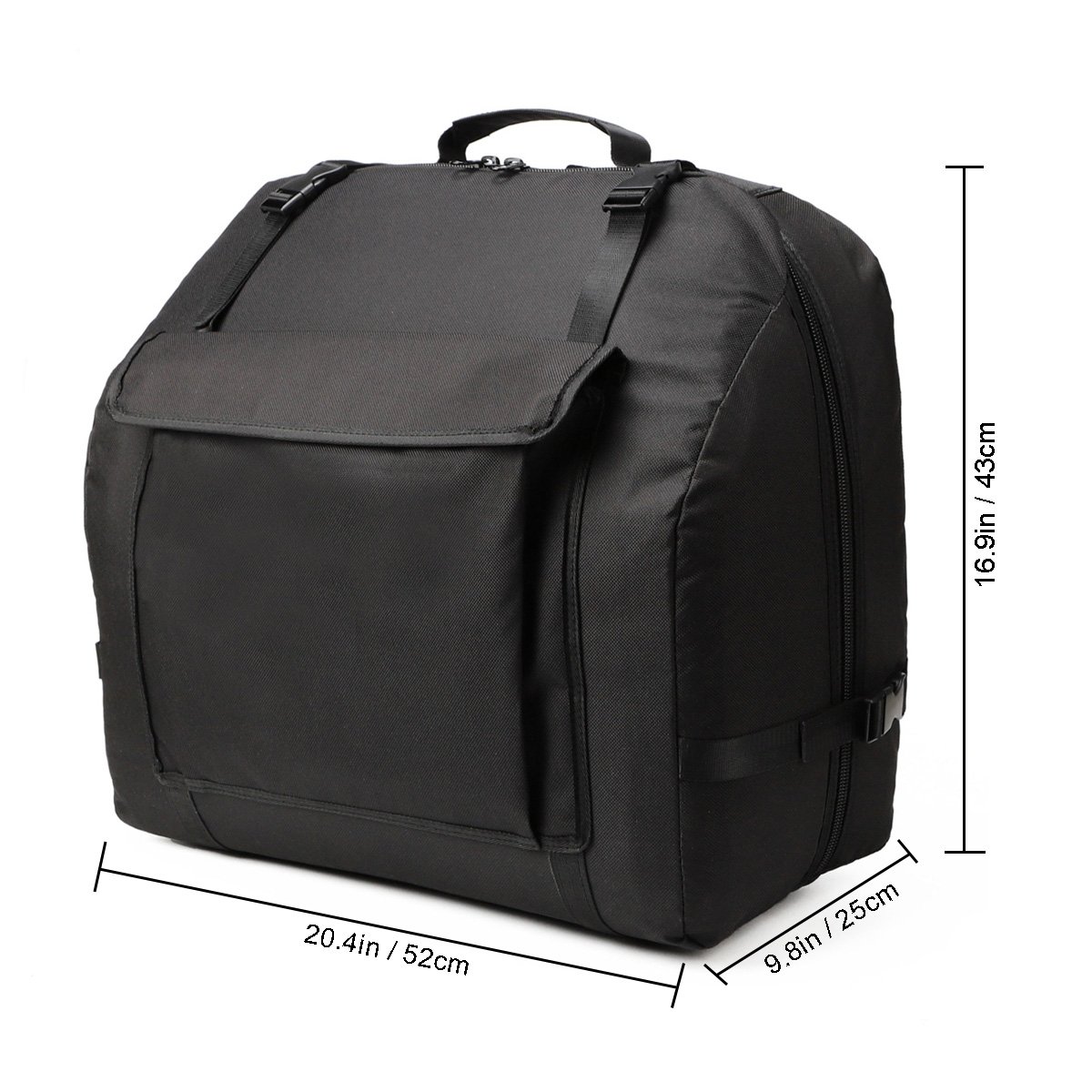NKTM Accordion Case – Gig Bag for 120 Bass Accordion – Straps & Accessories – Soft Case (20.5 x 17 x 9.8 in)